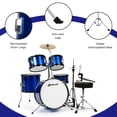 thumbnail image 5 of Infans Sonart 16 Inch 5-Piece Complete Kids Junior Drum Set Children Beginner Kit Blue, 5 of 7