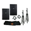 2 Peavey PVXp12 800W Powered 12" Live PA Speakers + 2 Stands+2 Cables+Carry Case