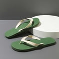 thumbnail image 6 of Mens Green Non Slip EVA Cushioned Flip Flops Thong Sandals Lightweight Quick Dry Breathable Textured Footbed Summer Beach Outdoor Shoes,Size 7.5, 6 of 8