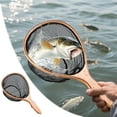 thumbnail image 1 of Fly Fishing Landing Net 144 Inch Wooden Handle Rubber Coated Micro Mesh Trout Stream Net Collapsible Design Copper Fittings Lightweight Durable, 1 of 3