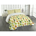 thumbnail image 3 of Ambesonne Fruits Quilted Bedspread Set 3 Pcs, Apple Pears Fresh Garden, King Size, Hunter Green and Yellow, 3 of 5