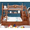 thumbnail image 3 of Fluctuation bed bunk bed multi-functional combination of completely real wood children two layers of machine tool bed wooden bed My Lux Decor Round, 3 of 16