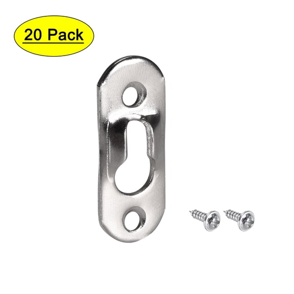 Uxcell 37mm x 14mm Keyhole Hanging Plate Iron Zinc Plated 20 Pack