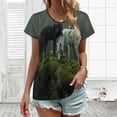 thumbnail image 3 of Two Wolves in Misty Forest Women's Blouse Short Sleeve Women's Top T-Shirt Spring Summer Clothes, 3 of 7