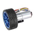 thumbnail image 1 of 1 Set GM25-370 350RPM Eje de Forma D Motor de Engranaje de 6 Cables con Codificador y Rueda, 1 of 5