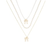 Claire's Necklace Set - Bow, 3pcs