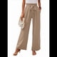 thumbnail image 3 of Pantalones Anchos de Salón para Mujer, Color Caqui, Talla L, 3 of 8