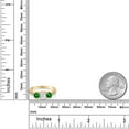 thumbnail image 6 of Gem Stone King 18K Yellow Gold Plated Silver Green Created Emerald Ring Set with Moissanite (2.70 Cttw) (Size 6), 6 of 6