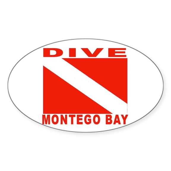 CafePress - Dive Montego Bay, Jamaica Oval Sticker - Sticker (Oval)