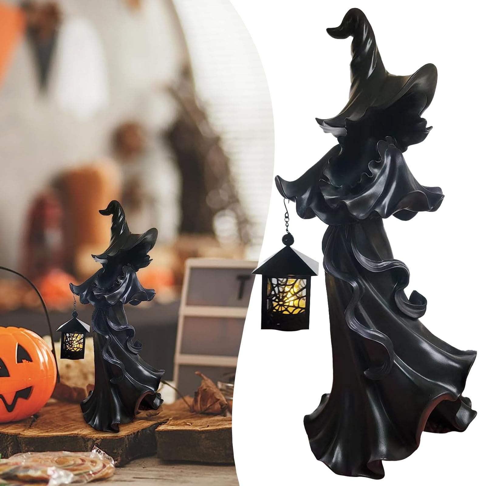 Cracker Barrel Ghost with Lantern Hells Messenger with Lantern, Resin Faceless Ghost with