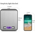 thumbnail image 3 of Food Kitchen Scale, Weight Grams and Oz, LED Backlit Display, Stainless Steel, 3 of 7