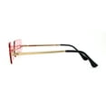 thumbnail image 3 of Razor Blade Shape Funky Hipster Rimless Sunglasses Gold Pink, 3 of 4
