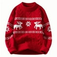 thumbnail image 2 of Funny Christmas Sweater - Mens Sweater, Mens Christmas Knit Mock Turtleneck Sweater Loose Xmas Deer Sweaters Long Sleeve Round Neck Pullover Sweater, 2 of 3