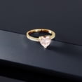 thumbnail image 4 of Gem Stone King Heart Shape Rose Rose Quartz 1.90 Ct 18K Yellow Gold Plated Silver Ring, 4 of 5