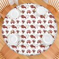 thumbnail image 2 of Red Christmas Car and Flower Pattern Round Fitted Tablecloth with Elastic Edge,Dining Table Cover Waterproof,Outdoor Round Tablecloth for Camping,Dining,Indoor and Outdoor, 2 of 7