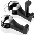 thumbnail image 1 of Ganchos para asiento de coche (2 unidades plateadas), gancho para reposacabezas de coche, soportes universales para vehículos con soporte para teléfono móvil, para colgar ropa y bolsos, 1 of 5