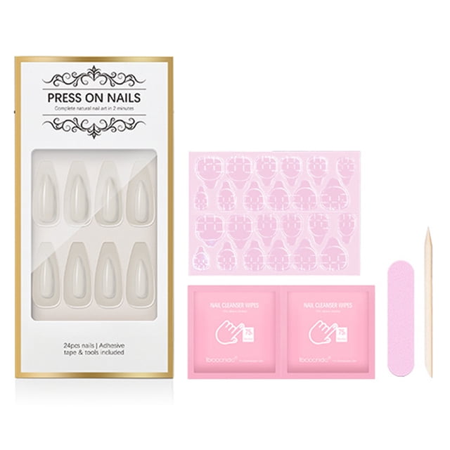 ibcccndc Press-on False Nail Kit Bright Color Waterdrop Shape Nail Art Tips Tools