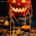 thumbnail image 6 of BadPiggies Halloween Pumpkin Skeleton Decoration with Posable Joints Human Skull Haunted House Props 2-Pack, 6 of 9