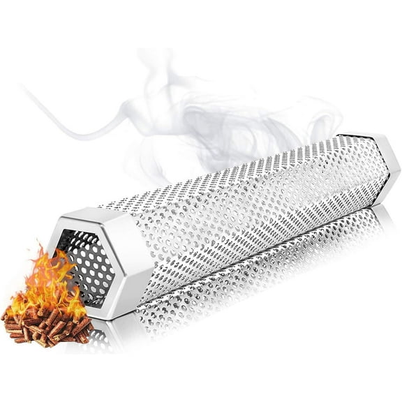 Barbecue Wonder: Stainless Steel Pellet Smoker Tube For Hot Or Cold Smoking, Hexagon Shape Ensures Abundant Smoke And Stability On Any Grill