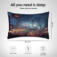 thumbnail image 2 of Silk Pillow Case for Hair And Skin Queen - Halloween Pumpkin Amusement Park Cooling Sleep Throw Pillow Covers Standard Size 20x30in, comfort Satin Pillowcase with Zipper for Women Men, 2 of 7
