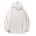 thumbnail image 2 of Women's Sparkle Solid Color Hooded Sweatshirt with Pocket, Oversized Long Sleeve Pullover, Soft Comfortable Casual Streetwear for Spring Fall Daily Wear, Work, Sports and Loungewear White XXL, 2 of 7