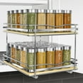 thumbnail image 4 of LYNK PROFESSIONAL Elite 10-1/4" Wide Double Pull Out Spice Rack Organizer for Cabinet, Slide Out Shelf, Chrome, 4 of 9
