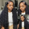thumbnail image 2 of Lace Front Wigs Human Hair: 13x6 Glueless Wigs Human Hair Pre Plucked Pre Cut,Deep Curly HD Frontal Wig 180% Density,Human Hair Wigs for Black Women, Multiple Sizes, Natural Color (14inch), 2 of 7