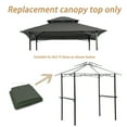 thumbnail image 2 of 8' x 5' Grill Gazebo Replacement Canopy, Replacement Canopy Top Cover, Double Tiered Replacement Canopy, BBQ Gazebo Roof Top, Gray, 2 of 4