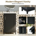 thumbnail image 3 of 20 Inch Modern Small Bathroom Vanity Cabinet with Ceramic Basin, Bathroom Vanity with Sink and Soft-Close Door, Single Vanity Cabinet with Basin and Ample Storage, Black, 3 of 9