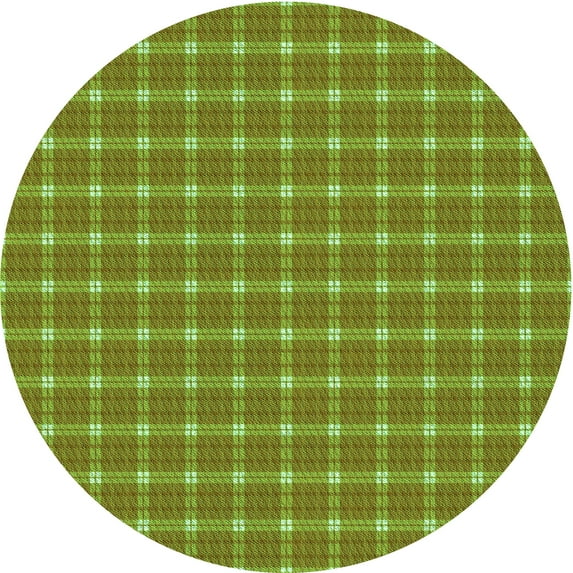 Ahgly Company Machine Washable Indoor Square Transitional Pistachio Green Area Rugs, 3' Square