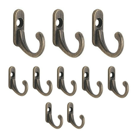 

LMZM 10Pcs Antique Strong Heavy Duty Wall Hanging Hooks Clothes Coat Hangers Home Decor