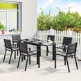 thumbnail image 2 of Outsunny Patio Dining Set, Expandable Table, 6 Stackable Chairs, Black, 2 of 10