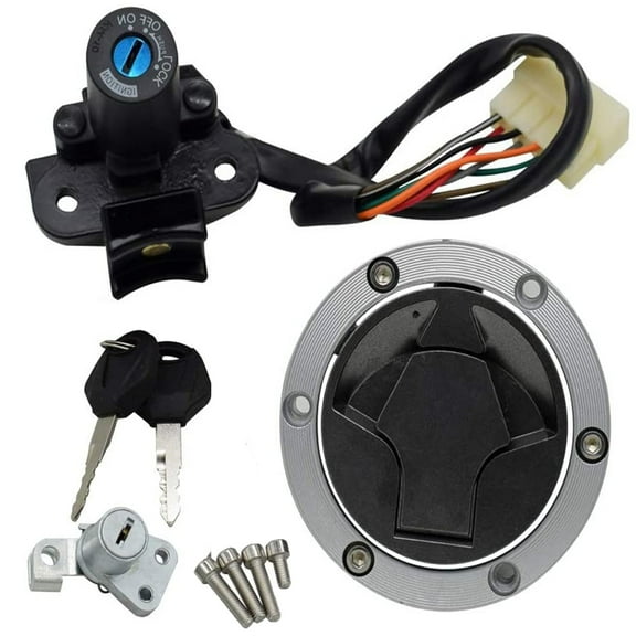 Ignition Switch Lock Key Fuel Gas Cap Fit for 2008-2012 Kawasaki Ninja 250R EX250J, 2014 Kawasaki Ninja 300 EX300A SE
