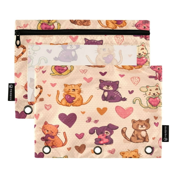 Pencil Pouch for 3 Ring Binder Binder Pencil Case Adorable Pattern