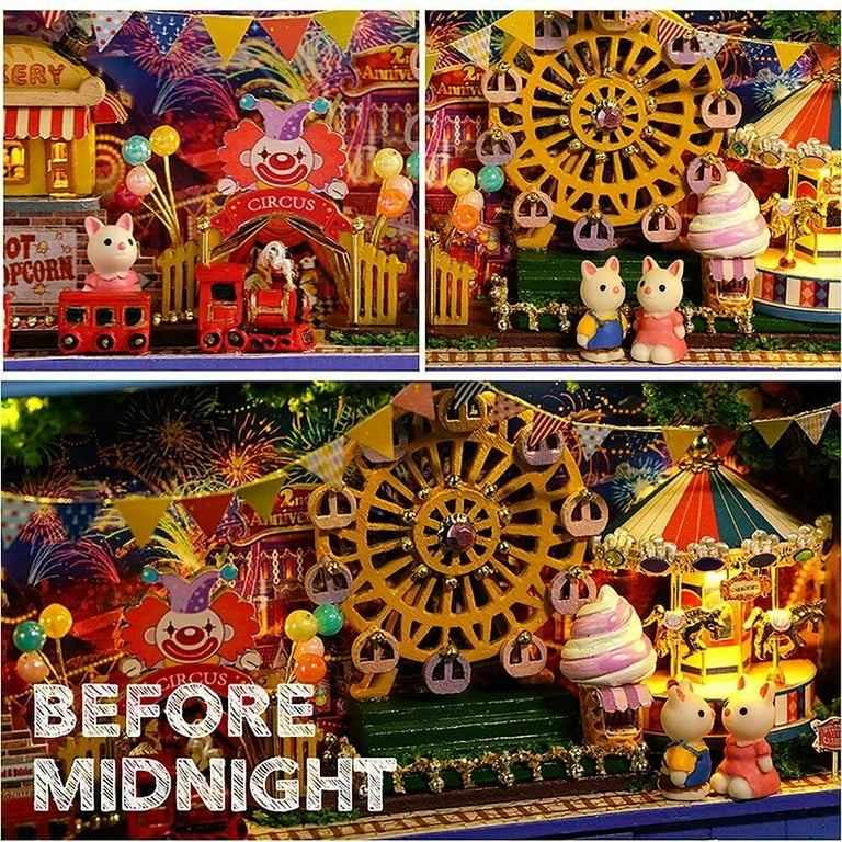 New Miniature Box Theatre Doll House with Furniture 1 24 DIY Dollhouse Kit Starlight Amusement Park Walmart