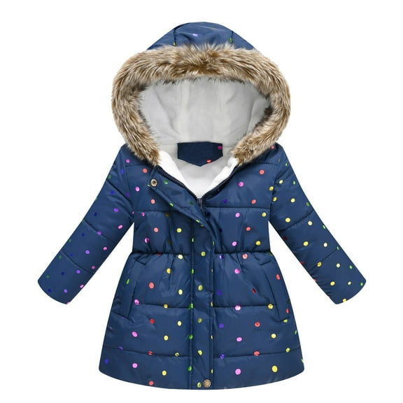 Mepaouo Winter Coats for Girls Hooded Waterproof Floral Puffer Jacket Kids Toddler Warm Snow Outwear