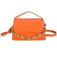 thumbnail image 1 of Bolso de hombro para mujer, estilo retro, clásico, de piel sintética, con hebilla magnética, color naranja y rojo, 1 of 5