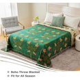 thumbnail image 3 of Boho Throw Blanket for Bed - 100% Cotton Ultra Soft Rustic Quilt - Floral Printed Farmhouse Decor Bed Summer Blankets,60"×80" All Season Rustic Throw for Sofa Couch Chair, 3 of 6