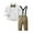 Khaki, variant on Godderr 3PCS Kids Baby Boys Clothes Outfits Toddler Dress Shirt Bowknot Tops+ Suspender Pants Gentlemans Outfit Sets （6 Month -12 Years）