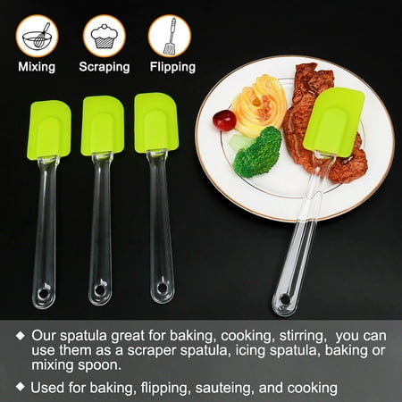 

4pcs Kitchen Utensils Flexible Silicone Spatula Heat Resistant Rubber Scraper Cooking Baking Green