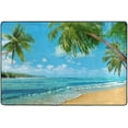thumbnail image 4 of SKYSONIC 72x48in Summer Beach Sea Area Rug, Tropical Palm Tree Non-Slip Floor Carpet for Indoor Living Dining Room and Bedroom Area, 4 of 7