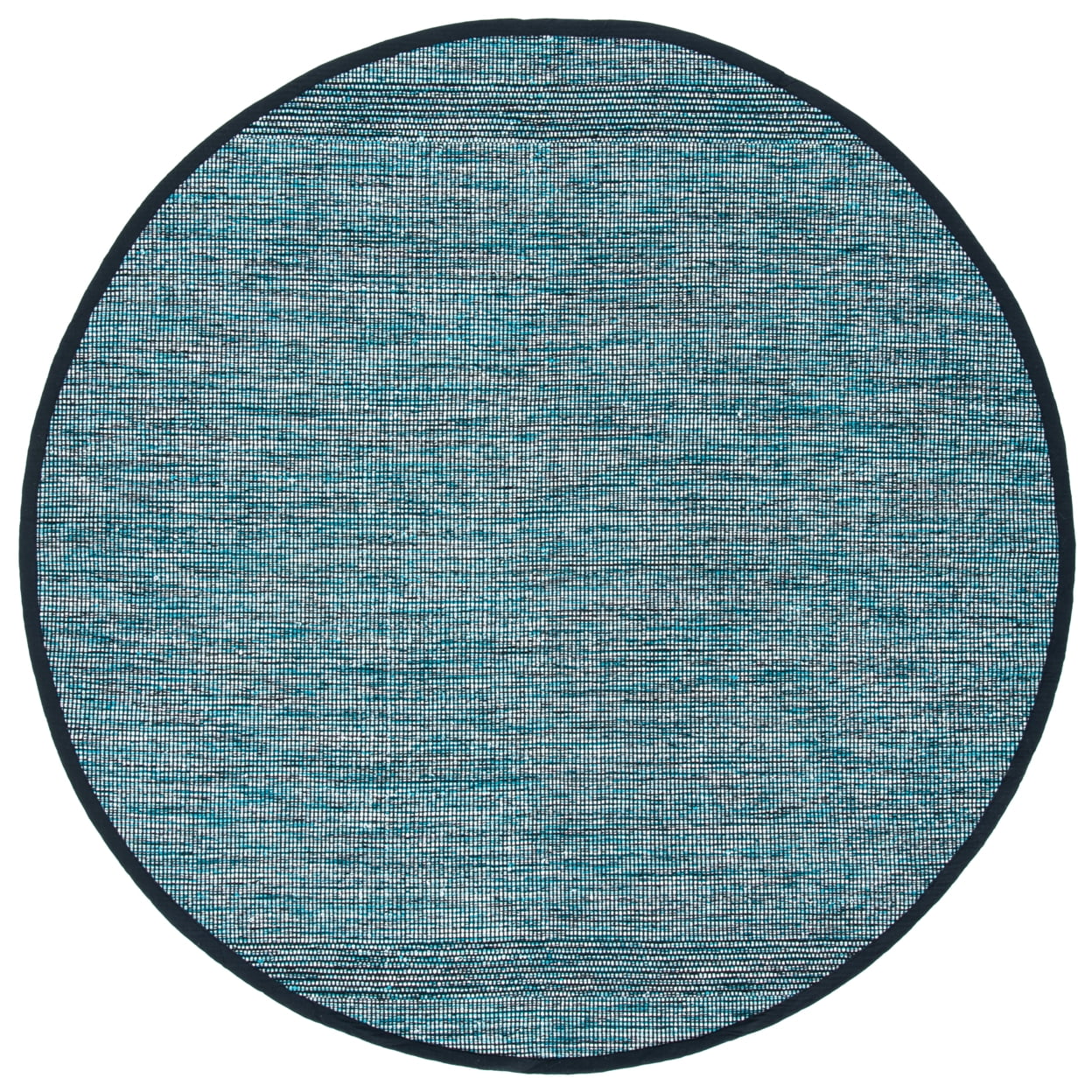 SAFAVIEH Montauk Kelsey Distressed Cotton Area Rug, Turquoise/Black, 4' x 6'