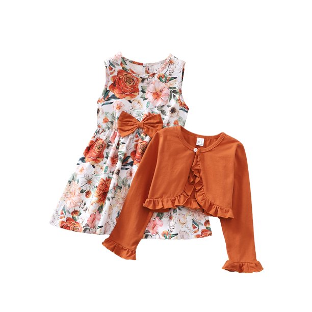 Kucnuzki 5T Toddler Baby Girl Winter Dress Set 6T Toddler Girl Long