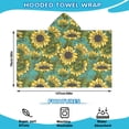 thumbnail image 2 of Blue Sunflower Vine Leaf Pattern Hooded Bath Towel，50"x30" for Ages 3 To 12 Kids, Quick Dry Lightweight Soft Microfiber Hood Beach Towel Cover Up for Kids, 2 of 7