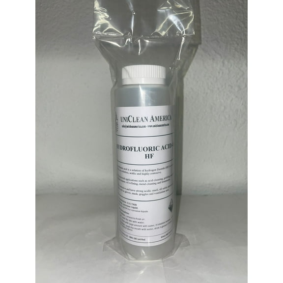 Hydrofluoric Acid 48% I HF 48% solution I for acid treamtment of Stainless steel pickling & passivation I metal SS cleaning for Rust Remover & scale Remover I Made in USA - Size: 32 fl lz