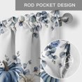 thumbnail image 6 of Fall Blue Pumpkin Farmhouse Short Window Curtain Valances, Thanksgiving White Eucalyptus Flower Rod Pocket Kitchen Valances for Living Room Bedroom Bathroom Cafe 54" x 18", 6 of 8