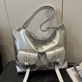 thumbnail image 3 of HUISZJ Crossbody Shoulder Bag, Fashion Pocket Storage Commute Bag, Adjustable Strap Shoulder Handbag for Travel Commute Work (Silver), 3 of 9