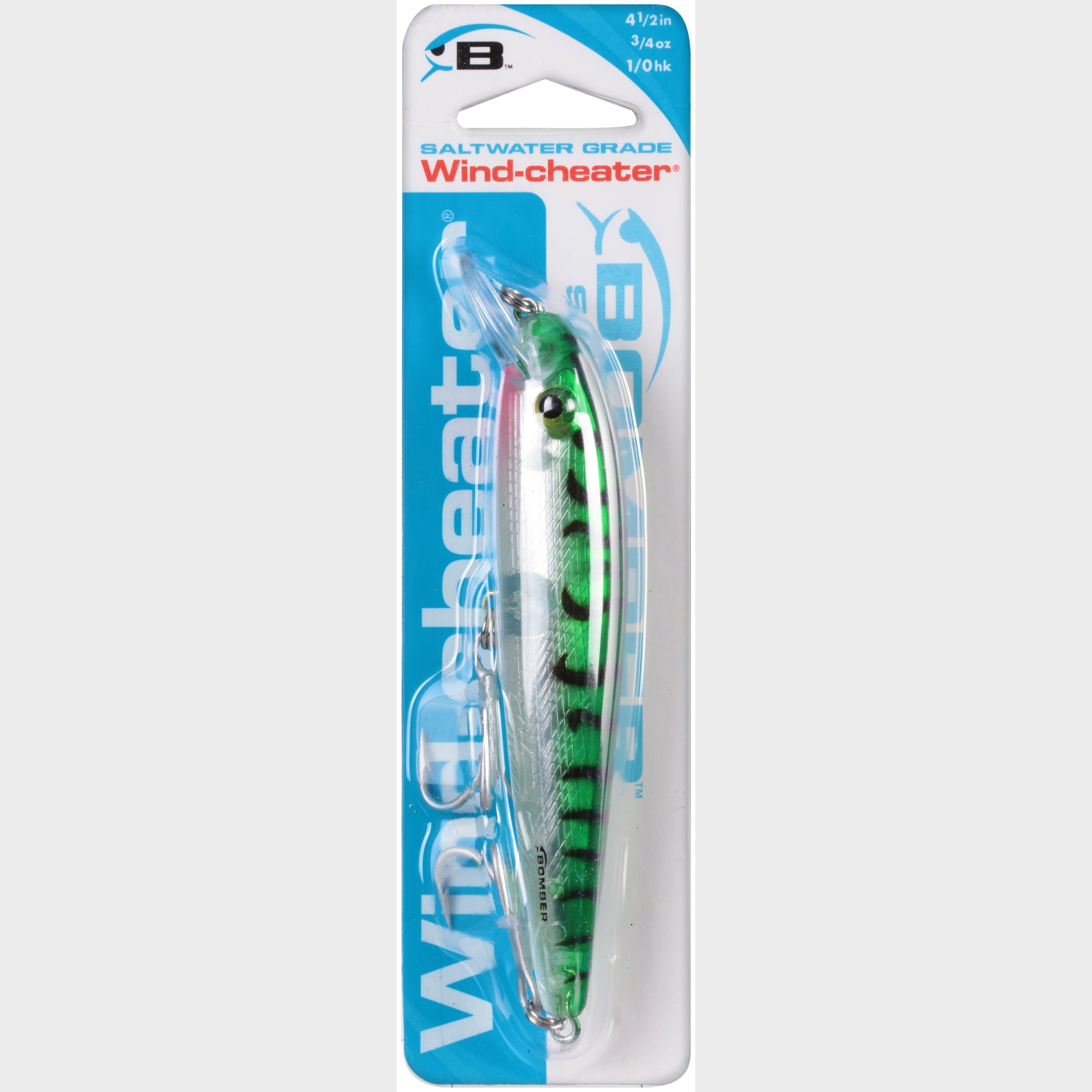 Bomber Windcheater Crankbait 4 1/2" Green Mackerel 3/4 oz.