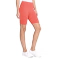 thumbnail image 2 of Women's High Waist Cotton Stretch Solid Casual Active Biker Short Pants, 2 of 5