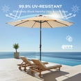 thumbnail image 4 of Patbrela 9FT Patio Umbrella Solar Lighted Outdoor Umbrella with LED Strips, Convenient Crank Lift System, for Beach, Gargen, Yard, Home, Pool, Beige, 4 of 10